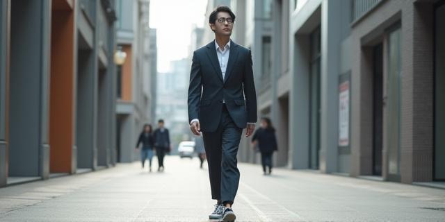 세련된 캐주얼 수트를 입은 남성